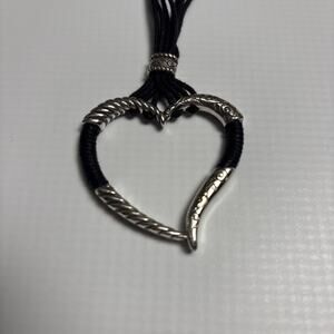 Brighton‎ Heart Pendant Multi Strand Necklace Silver Tone Southwestern Vintage